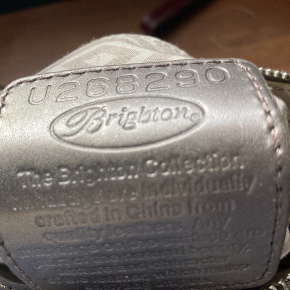 Brighton Leather Bronzy Brown Silver Studded Crossbody in Great Condition - Picture 8 of 10